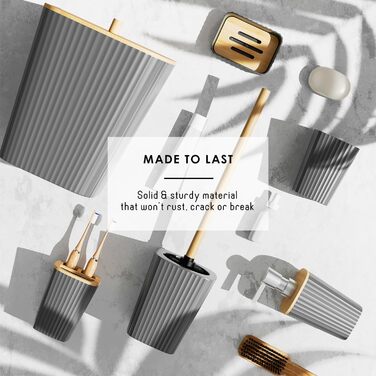 Набір аксесуарів для ванної кімнати Clara Clark Bad-Set Hunter Green (6 предметів) – зелений, повний комплект + килимок для ванної