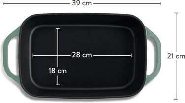 Форма для випічки Springlane з чавуну з кришкою 3L, емальована форма для хліба, паштетів та запіканок, міцна чавунна сковорода 33,5 x 13 см, м'ятного кольору (чавун, форма для запікання м'ятна)