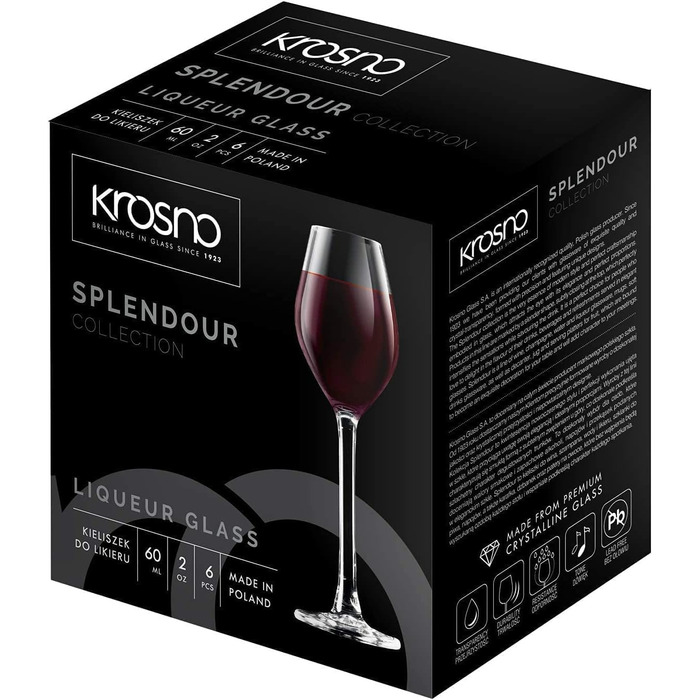 Набір келихів для шампанського KROSNO Champagnergläser Set (6 шт.) | 210 мл | Колекція Splendour | Крістал, без свинцю | Елегантний дизайн з високою ніжкою | Для шампанського, просекко та святкових випадків