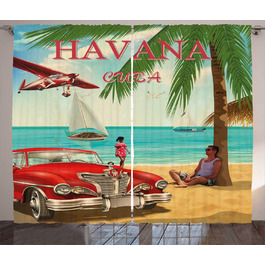 Штора в сільському стилі, ретро Гавана Куба, 280 x 175 см