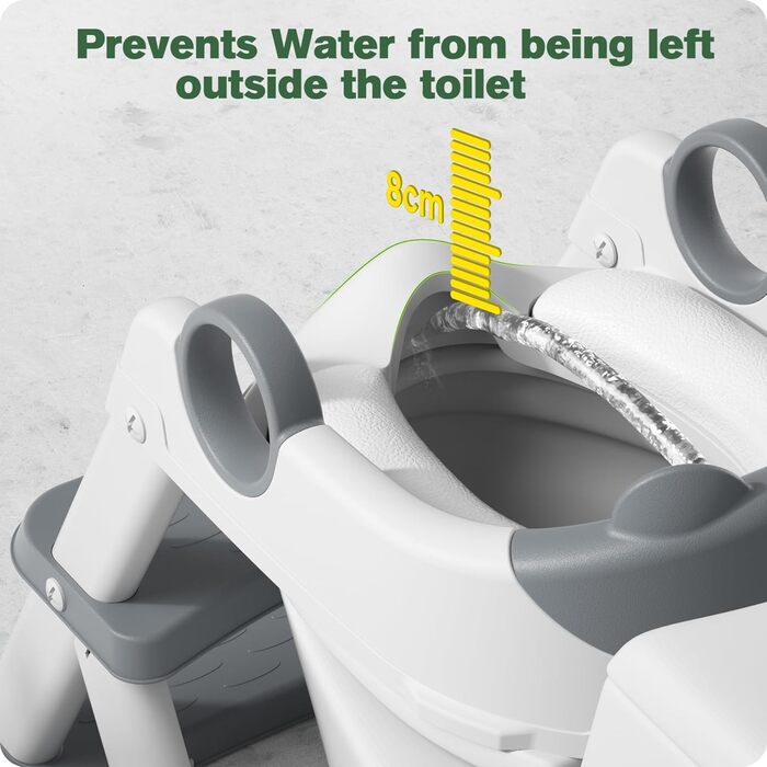 Дитячий унітаз-сходинка з сидінням 2-в-1 для хлопчиків та дівчаток, сірий. Безпечний та зручний унітаз для малюків