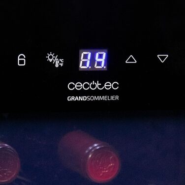 Винний холодильник Cecotec Bolero Grandsommelier 830 Coolcrystal: 12 пляшок, чорний, термоелектрична охолодження, 8-18°C, LED, без шкідливого газу