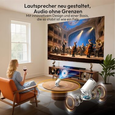 Портативний проєктор Xgody Gimbal 3: 720P HD, 4K/1080P, 12000 Люмен, Android 11.0, WiFi 6, Bluetooth, Auto Keystone, для домашнього кінотеатру