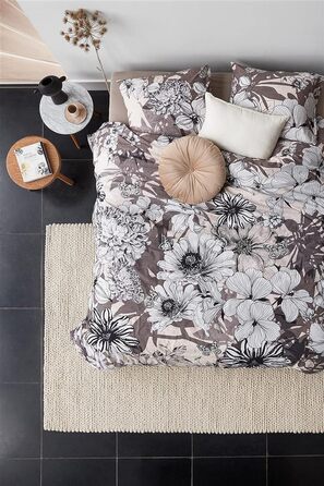 Комплект постільної білизни Beddinghouse Cotton Black Garden Color Natural, розмір 155x220см80x80 (135x200 см 80x80 см)