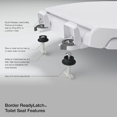 Сидіння для унітазу Kohler 4639-RL-0 Cachet ReadyLatch, кругле, безшумне, (готова засувка, ROUND, чорне)