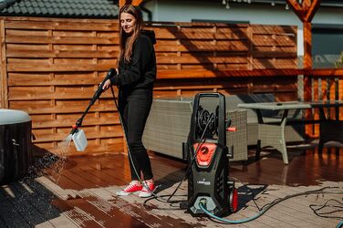 Високотискний мийник Lehmann з алюмінієвим насосом, 240 бар, 480 л/год, 2200 Вт, шланг 10м, компактний очисник площ (Missouri)