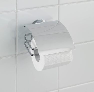 Кришка тримача туалетного паперу WENKO Turbo-Loc з нержавіючої сталі - кріпиться без свердління, нержавіюча сталь, 12 x 9,5 x 13 см, глянцева