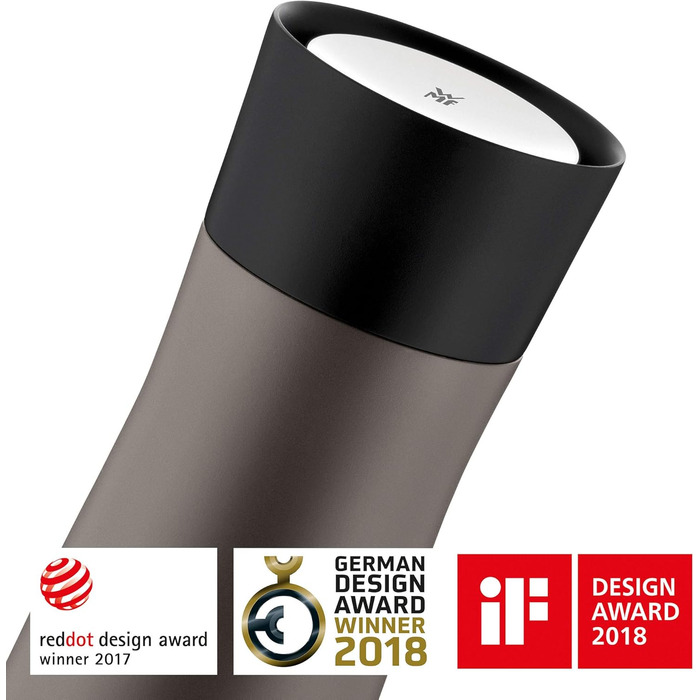 Термокружка WMF Impulse 350 мл, з автоматичним клапаном та 360° отвором, підтримує температуру до 8 годин (гаряче) / 12 годин (холодне), сірий колір