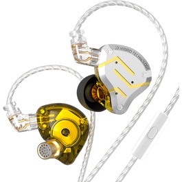 Навушники-вкладиші KZ ZS10 Pro, HiFi 30 Ом, IEM монітори для спорту/ігор/музики, без мікрофона, золото