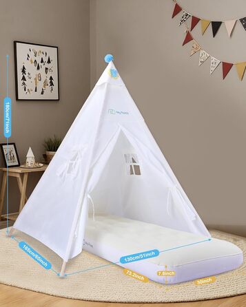 Дитяче намет-типі Heypappy з батутом, гірляндою та кульками - ігровий домік для дівчаток та хлопчиків (рожевий, білий)