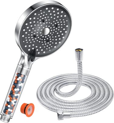 Душова лійка з шлангом YEAUPE PRO, 1,6 м, водозберігаюча, фільтр, 6 режимів, 130 мм, хром