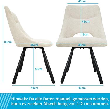 Обідні крісла поворотні, комплект 2 шт., матеріал - кашмір-бавовна, чорні металеві ніжки, для кухні, вітальні, їдальні (Бежевий)