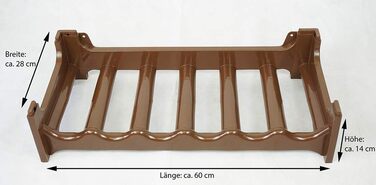 Пластикова полиця для пляшок Novaliv на 36 пляшок, розширювана, стелаж для вина, напоїв, спиртних напоїв, коричнева