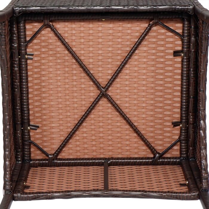 Набір садових меблів Yaheetech з поліротангу для балкона та саду: стіл та 2 крісла з подушками, коричневий