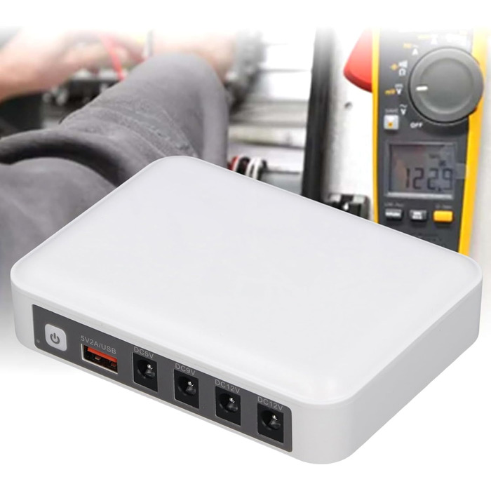 ДБЖ (UPS) з акумулятором, 6000 мАг, резервне живлення з інтелектуальною LED-індикацією, 5 В, 9 В, 12 В вихід, багатофункціональний захист, неперервна подача живлення (EU-штекер)