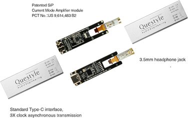 Портативний підсилювач для навушників Questyle M15i ЦАП, Dual Jack, Apple MFi, для iOS/Android/ПК (сріблястий)