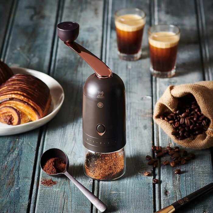 Кавомолка Peugeot L'arbre à café ручна - сталеве майно, 19 см, шоколадно-коричневий колір