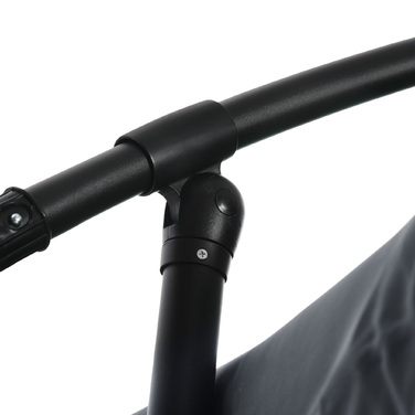 Сонячний парасоль для саду Ø3м, поворотний, з ручним механізмом, нержавіюча сталь, поліестер, темно-сірий/чорний