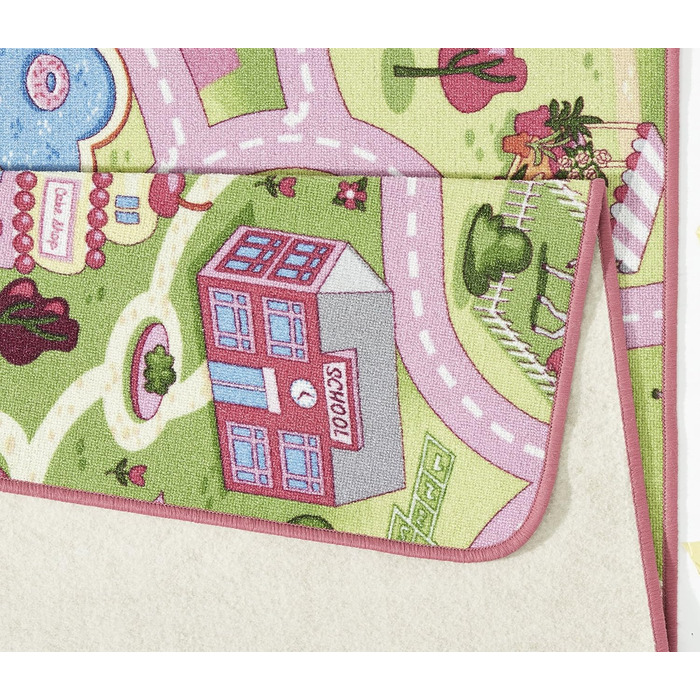 Килимок Hanse Home Play Sweet Town дитячий килимок вуличний мотив, 90x200см, рожевий