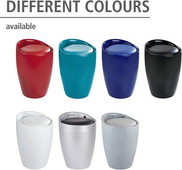 WENKO табурет для ванної кімнати Candy з місцем для зберігання та кошиком для білизни, ABS-пластик, 20 л, Ø 36 x 50,5 см