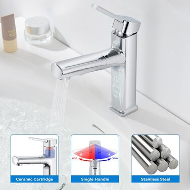 Змішувач для ванної кімнати з висувною лійкою, хром, однорідний, для холодної та гарячої води