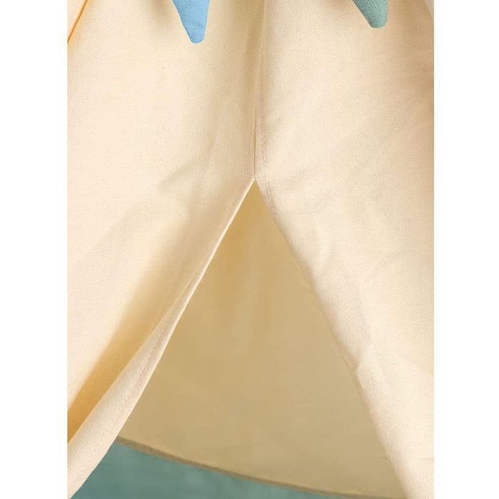 Намет PINOLINO Tipi для дітей – Yuma | Індіанський намет з вікном, килимком та гірляндою, 120x120x155 см, швидка збірка, кремовий/пастельно-блакитний