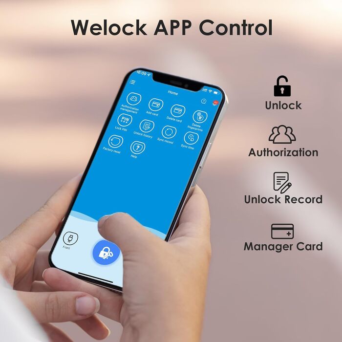 Дверний замок WELOCK TouchEBL61 відбиток пальця, RFID, Bluetooth, WiFi, циліндр електронного замка 30-70мм