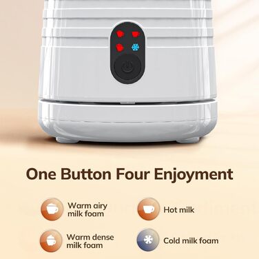 Електричний спінювач молока Morpilot 6-в-1: для лате, капучино, гарячого шоколаду, 130-500 мл, 600 Вт, антипригарне покриття, нержавіюча сталь, бежевий