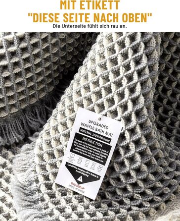 Набір килимків для ванної кімнати, антиковзні килимки, килимок для ванної кімнати (2 шт), стиль бохо, для ванної, спальні, вітальні, прання, душ, декор, 51 x 120 см + 41 x 61 см, коричнево-білий (сіро-білий)