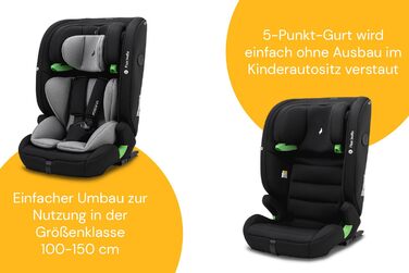 Дитяче автокрісло Osann Flux Isofix, i-Size від 76 до 150 см, зростаюче дитяче автокрісло Isofix- сірий меланж i-Size сірий меланж