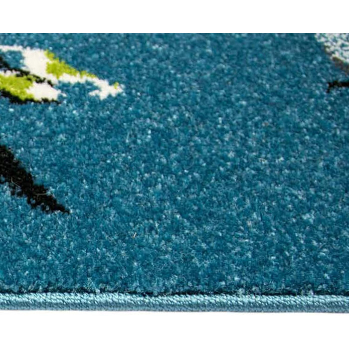 Синій килимок для дитячої кімнати з милими лісовими звірятами - ідеальний варіант для природної атмосфери, 200х290 см (120 см круглий, синій)