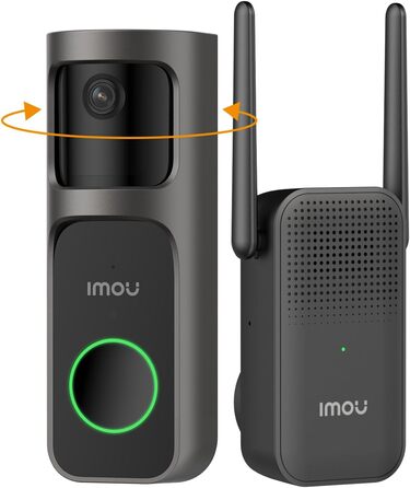 Відеодзвінок Imou DB2S 2K (3MP) WiFi з дзвінком, AI-розпізнавання людей, нічне бачення 5м, двосторонній аудіо, SD-карта
