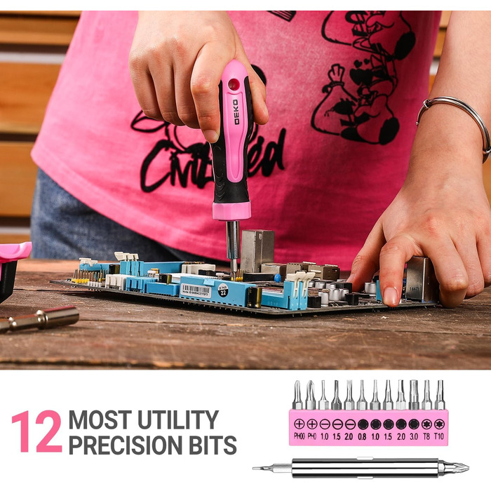 Набір інструментів DEKOPRO 42 предмети: універсальний комплект для дому, майстерні та DIY робіт для жінок