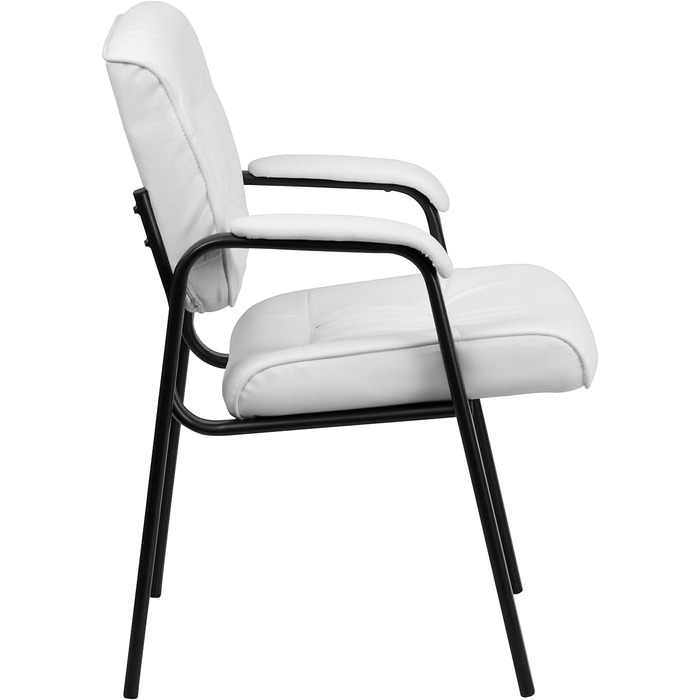 Крісло-табурет Haeger Flash Furniture з шкіри, з рамою з порошковим покриттям кольору титан-сірий, чорне (шкіра Weich/чорний каркас)