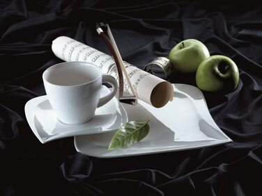Кавові чашки серії Mser La Musica, набір з 6 чашок, порцелянові, білі (кавовий сервіз з 18 предметів)
