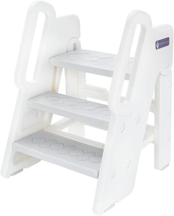 Дитячий тривалий стільчик Funecho: регульована висота, безпечні сходинки, антиковзаюча поверхня, пластик, сірий