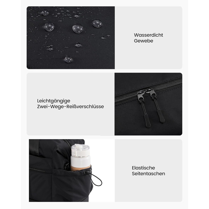 Сумка-трансформер LOVEVOOK для подорожей: жіноча, легка, 30L, водонепроникна, з відділенням для взуття, для авіаперельотів, спортзал, клініка, пологовий будинок