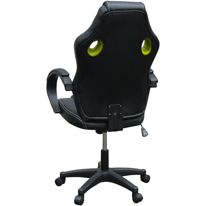 Офісне крісло Panana, настільне крісло з поліуретанової шкіри сітки, ігрове крісло з високою спинкою, поворотні комп'ютерні крісла з регулюванням висоти (чорнийзелений)