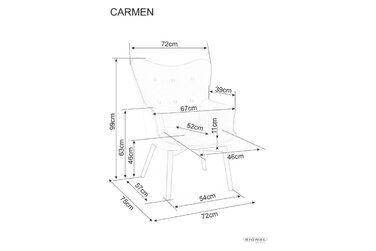 Крісло CARMEN VELVET беж/чорний мат BL.28