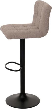 Барний стілець Mendler HWC-G87 (2 шт) - регульований, обертовий, Boucle, Taupe