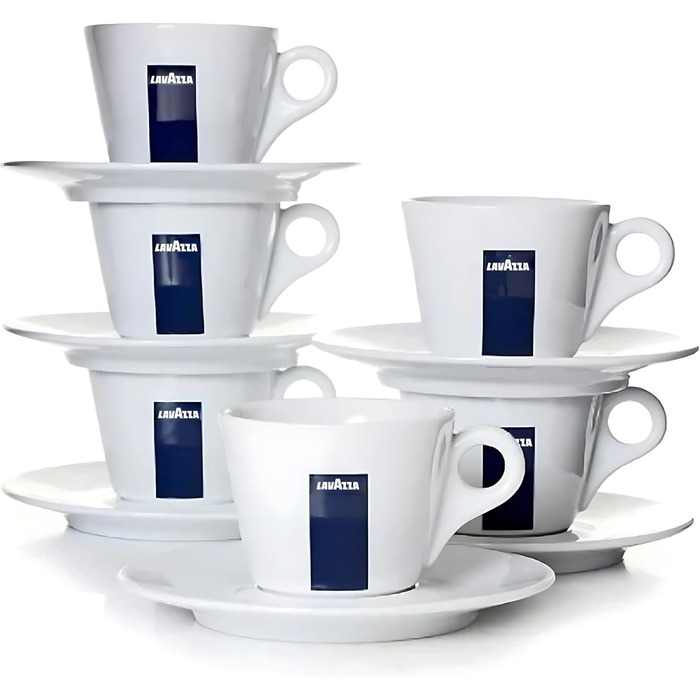 Чашка для капучино Lavazza Blu Collection, упаковка з 6 шт. , порцеляна, біла, 165 мл, 20002131