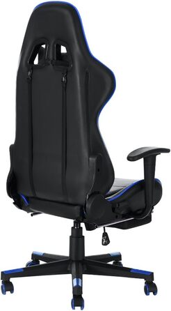 Ігрове крісло Panana з високою спинкою Поворотне офісне крісло з підставкою для ніг і подушкою Крісло для ПК Гоночне комп'ютерне крісло (синій)