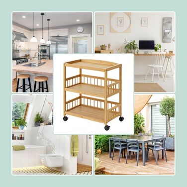 Візок кухонний Relaxdays з бамбука на 3 рівнях