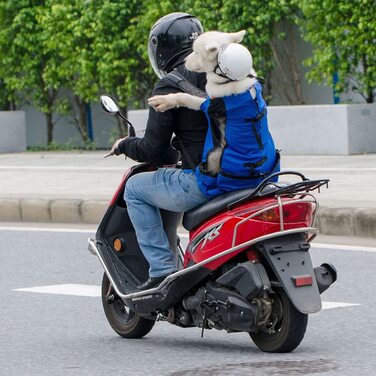 Рюкзак для собак WLDOCA для собак середнього розміру з водонепроникним кормом, для їзди на мотоциклі, піших прогулянок, покупок, подорожей, підходить для домашніх тварин вагою від 10 до 15 кг (синій )