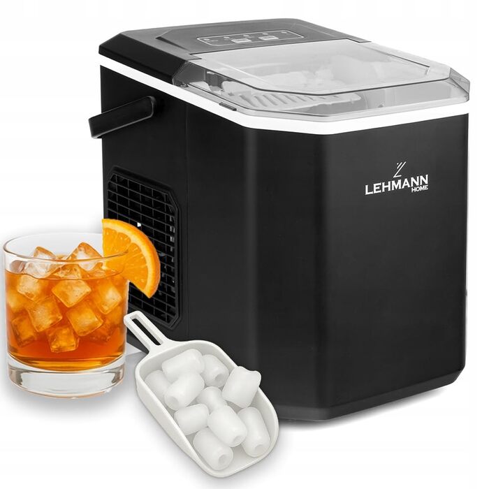 Машина для приготування льоду Lehmann - 1.3л, 12кг/24г, 2 розміри, для дому, вечірки, офісу, кемпінгу