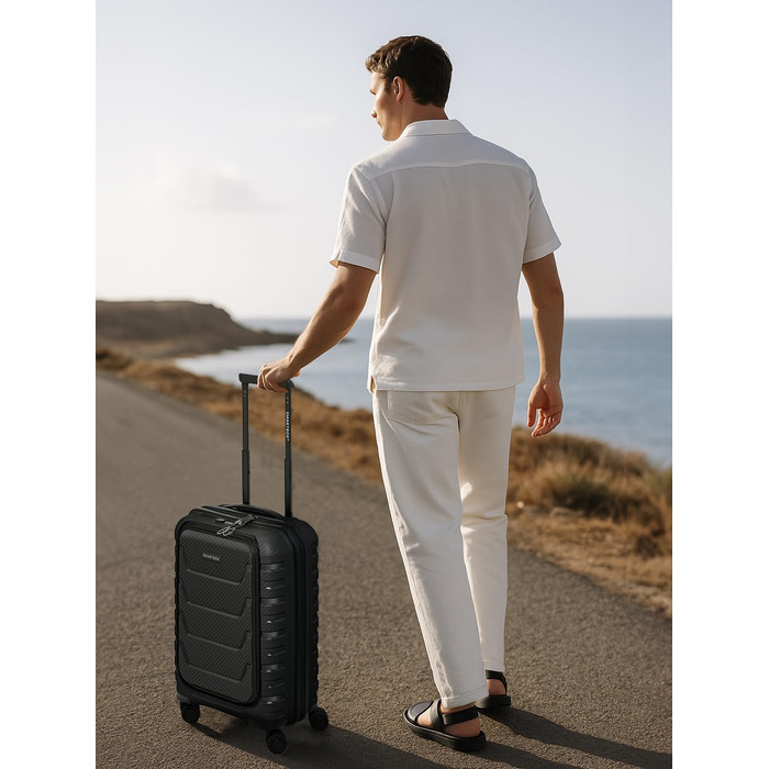 Набір валіз Smartbox Hartschalen Edition 01: 3 валізи, розширюються, з TSA-замком та відділенням для ноутбука (Чорний)