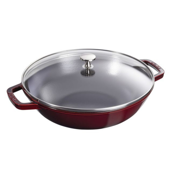 Вок зі скляною кришкою 30 см, Staub garnet