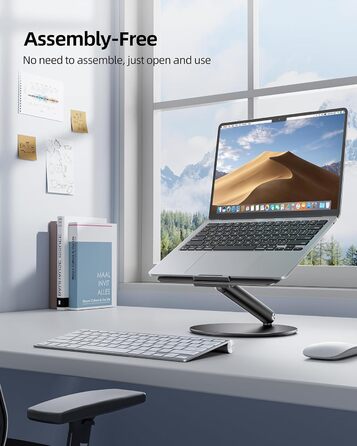 Стійка для ноутбука LULULOOK, регульована, 360° обертання, для MacBook, 10-17
