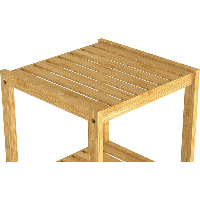 Багатофункціональний табурет з бамбука для ванної кімнати EISL BMBA02-BH2 з 4 полицями, 35 x 45 x 35 см