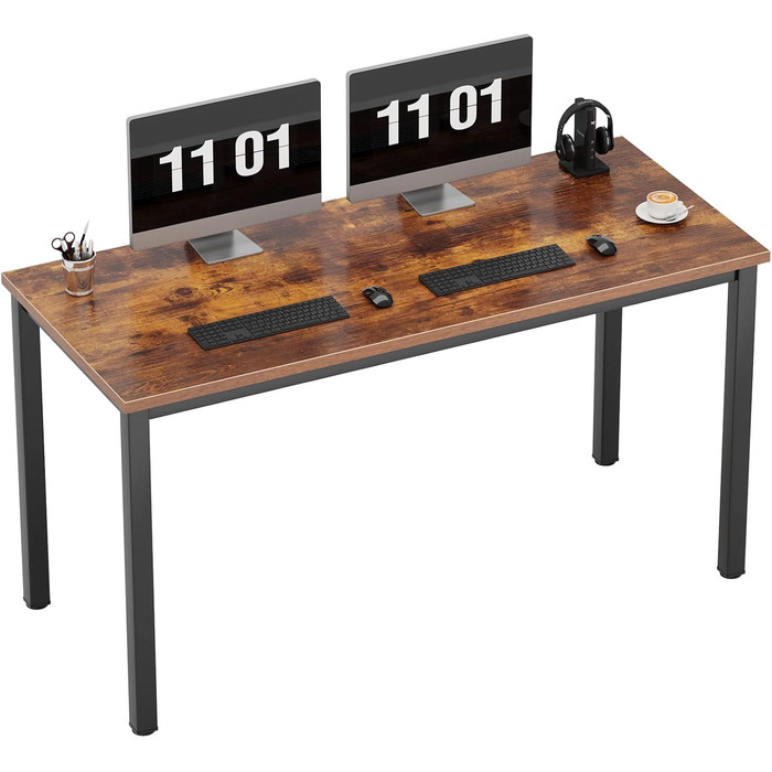 Стіл письмовий SogesHome 120x60x75 см, комп'ютерний, для офісу та дому, чорний, ретро стиль